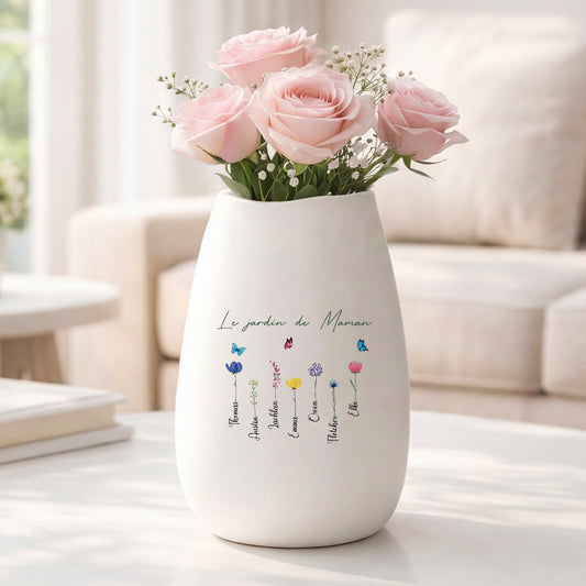 0065AFR2 vase personnalisable ceramique mate le jardin de maman mamie 0065aosq5a_09349e33 7b42 4d23 ba3d e28b78ad52cf