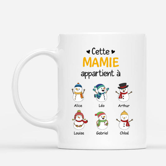 0524MFR1 Cadeau Personnalise Mug Petits Enfants Mamie Noel