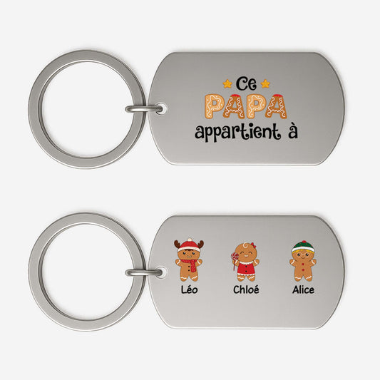 0661JFR1 porte cle aluminium personnalise ce papa appartient a version biscuits 0661j8q7b