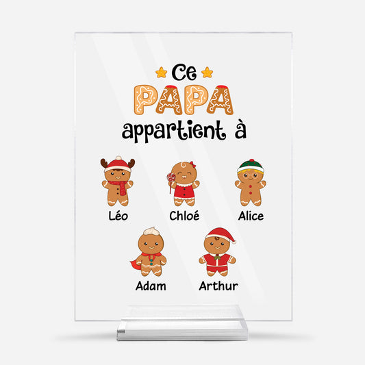 0661RFR1 plaque en acrylique personnalisee ce papa appartient a version biscuits 0661r8q7b