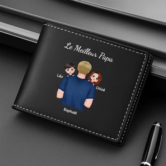 0771JFR2 portefeuille cuir personnalise meilleur papa tournant le dos