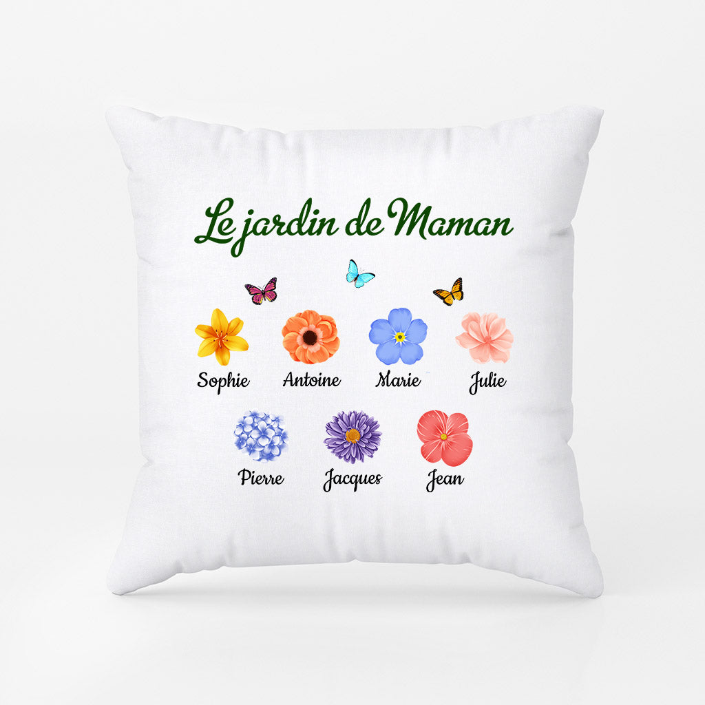 0971PFR1 Cadeau Personnalise Coussin Jardin Mamie Maman