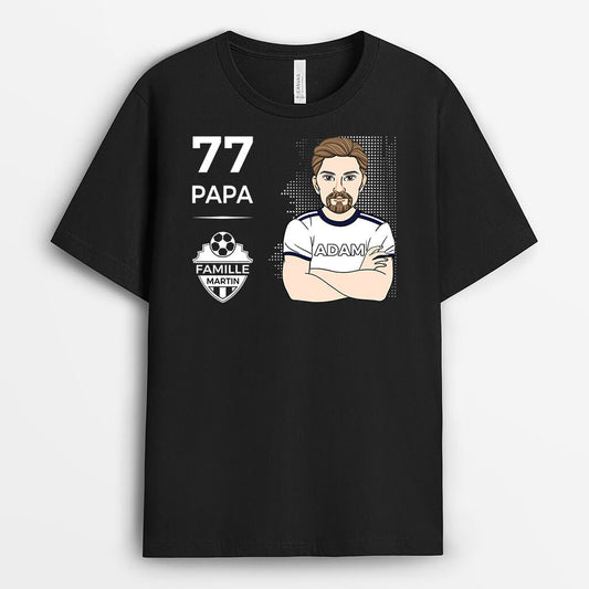 1009AFR1 Cadeau Personnalise T shirt Footballeur Papy Papa