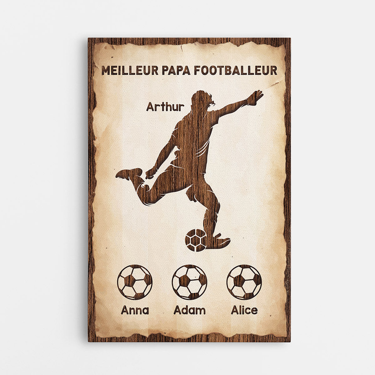 Meilleur Papa Footballeur - Cadeau Personnalisé | Toile pour Papa Papi