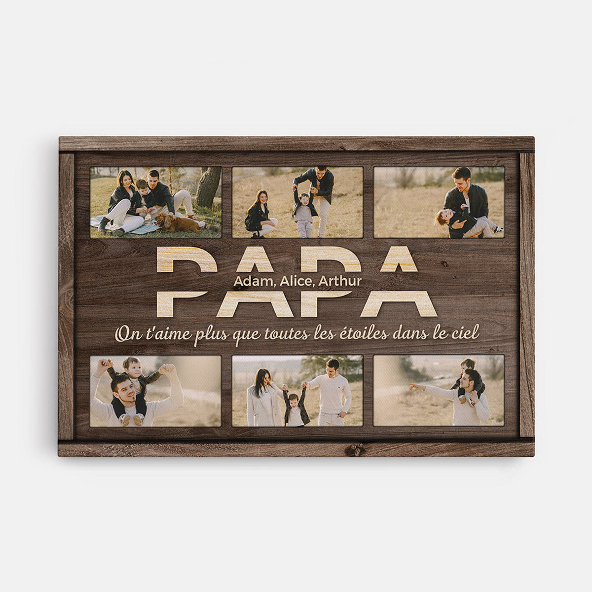 Papa, On T'Aime - Cadeau Personnalisé | Toile pour Papa Papy
