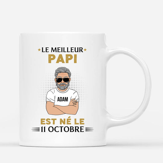 1041MFR1 Cadeau Personnalise Mug Meilleur Ne Papa Papi