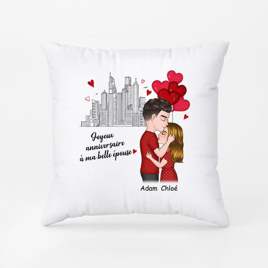1072PFR1 Cadeau Personnalise Coussin Anniversaire Femme