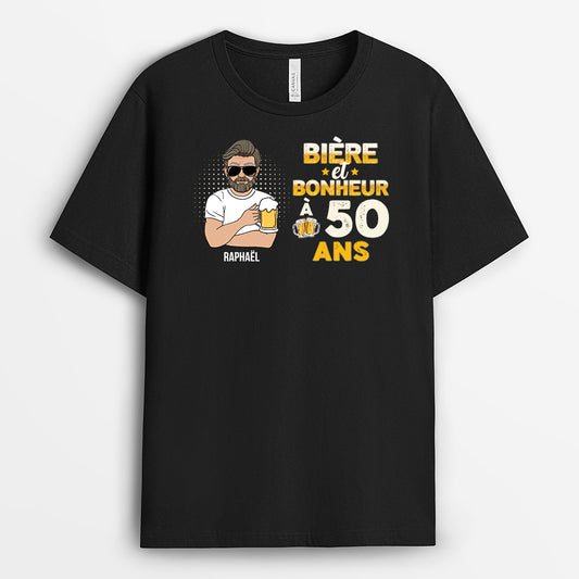 1243AFR1 t shirt homme personnalise biere et bonheur 1243aki8b_908b3790 46bb 4bae a42e ca1ede8d8a07