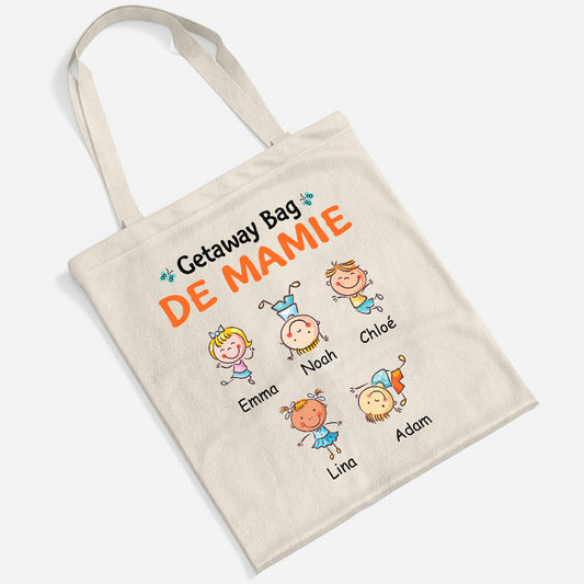 1296BFR2 tote bag getaway bag de maman personnalise