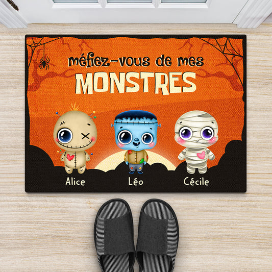 1355DFR2 paillasson mefiez vous de mes petits enfants personnalise