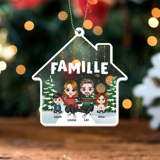 1415OFR2 ornement famille maison noel personnalise