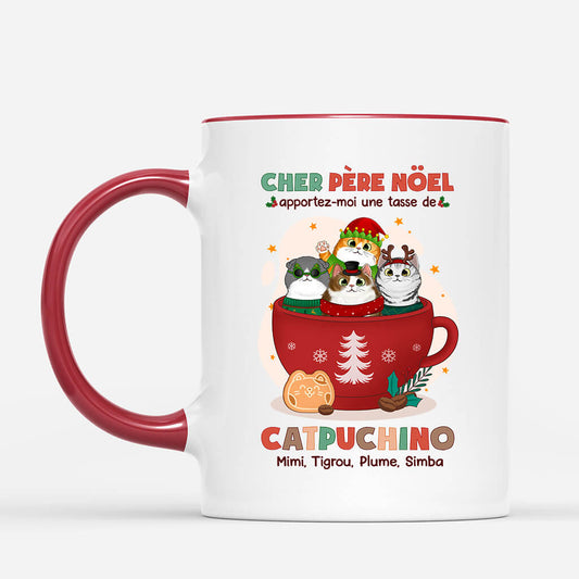 1424MFR2 mug cher pere noel apportez moi une tasse de catfe personnalise