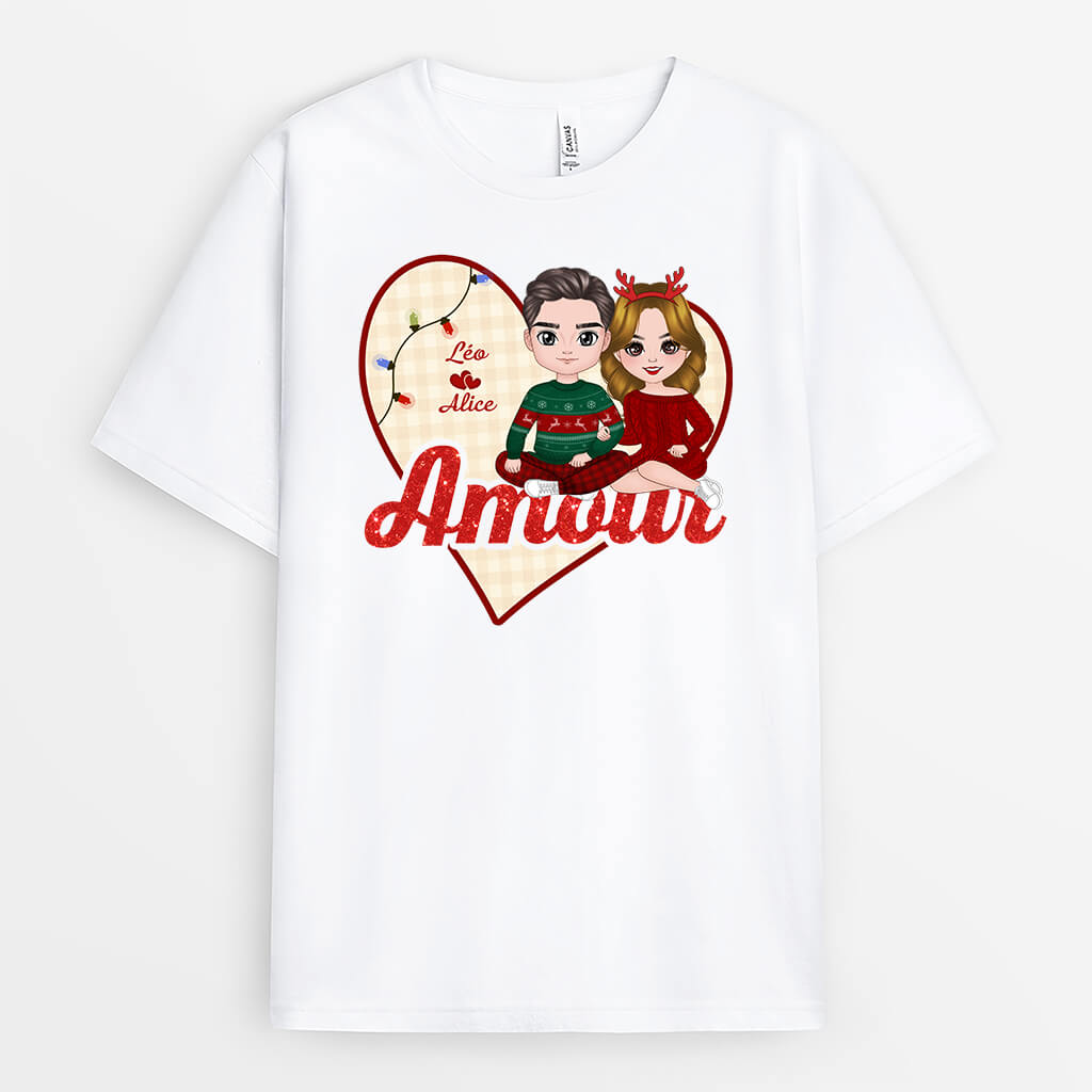 Amour - Cadeau Personnalisé | T-shirt pour Noël