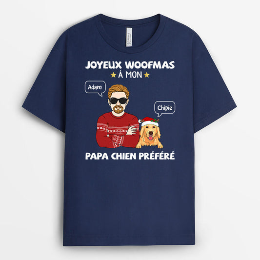 1448AFR2 t shirt joyeux woofmas personnalise