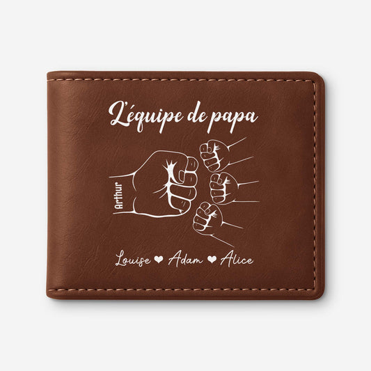 1461JFR1 portefeuille en cuir personnalise lequipe de papa simple 1461j8m8b