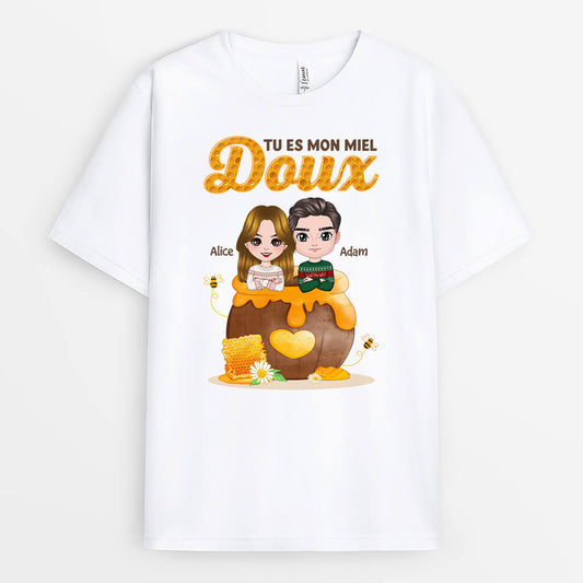 1477AFR1 t shirt tu es mon doux miel personnalise