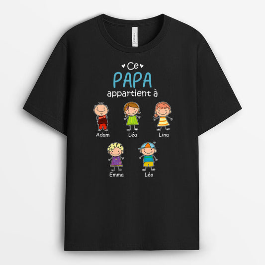 1551AFR1 t shirt ce papa papy appartient a version mingonne personnalise