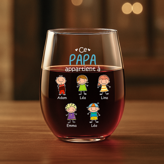 1551IFR1 verre a vin sans pied personnalise ce papa cette maman appartient a 1551i