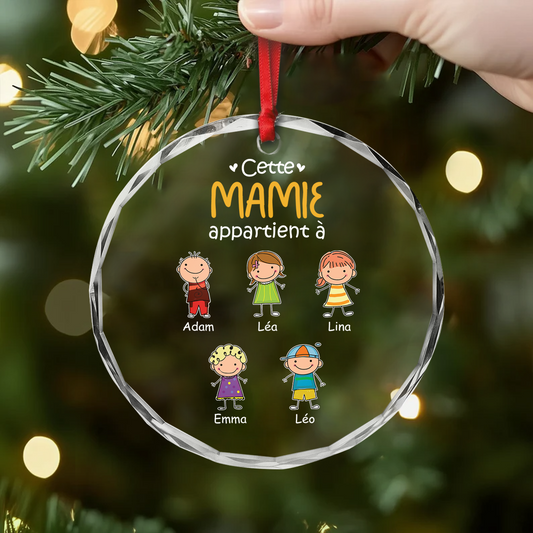 1551OFR2 ornement noel en verre personnalise papy mamie ce papy appartient a design cartoon 1551o3z5a