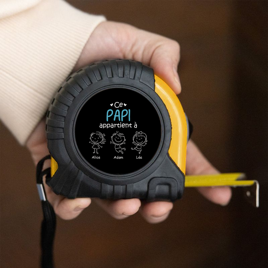 1617OFR2 metre ruban personnalisable pour papa ce papa appartient a ses petits enfants dessins ludiques 1617oth8b