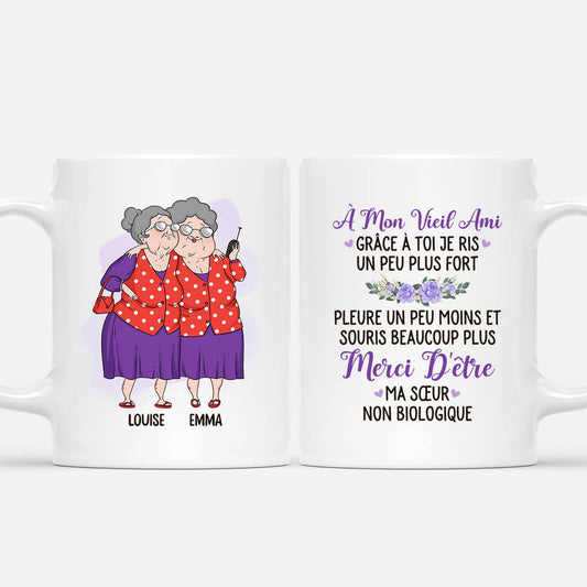 1692AFR1 mug vieil ami vielle amie personnalise