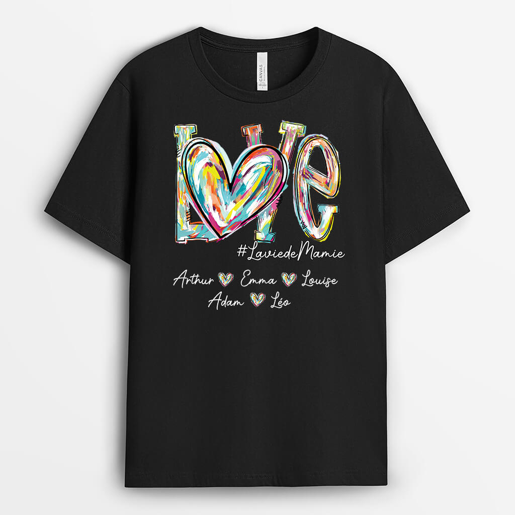 La Vie De Maman Mélange De Couleurs - Cadeau Personnalisé | T-shirt pour Femme