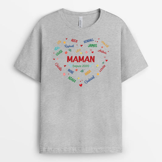 1912AFR2 t shirt amour mamie maman personnalise