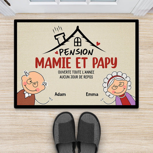 2002DFR2 paillasson pension de mamie et papy personnalisee