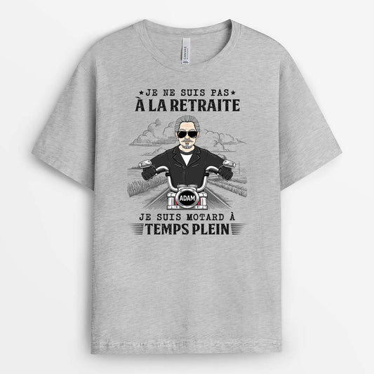 2055AFR2 t shirt je suis motard a temps plein personnalise