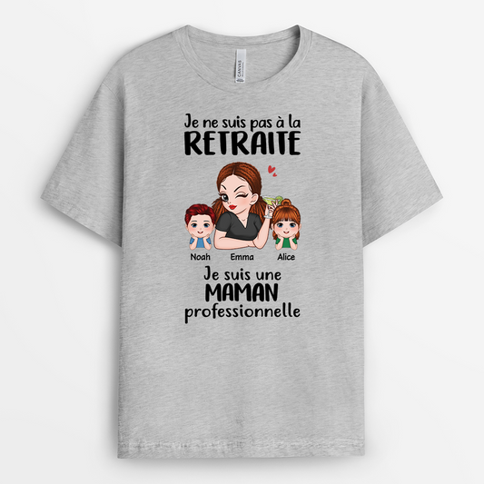 2106AFR2 t shirt je ne suis pas a la retraite mamie personnalise