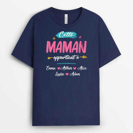 2130AFR2 t shirt ce papa papy appartient a version florale personnalise