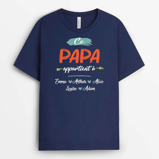 2130AFR2 t shirt cette maman mamie appartient a version florale personnalise