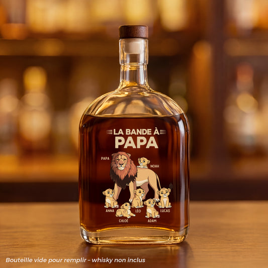 2137AFR1 la bande a papa lion papy lion bouteille whisky personnalisee 2137ai6p5b