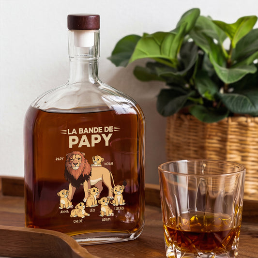 2137AFR2 la bande a papa lion papy lion bouteille whisky personnalisee 2137ai6p5b
