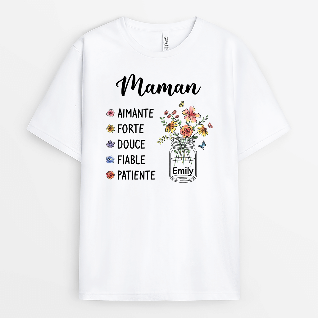Les Fleurs De Maman - Cadeau Personnalisé | T-shirt pour Femme