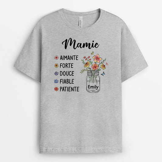 2150AFR2 t shirt les fleurs de maman personnalise