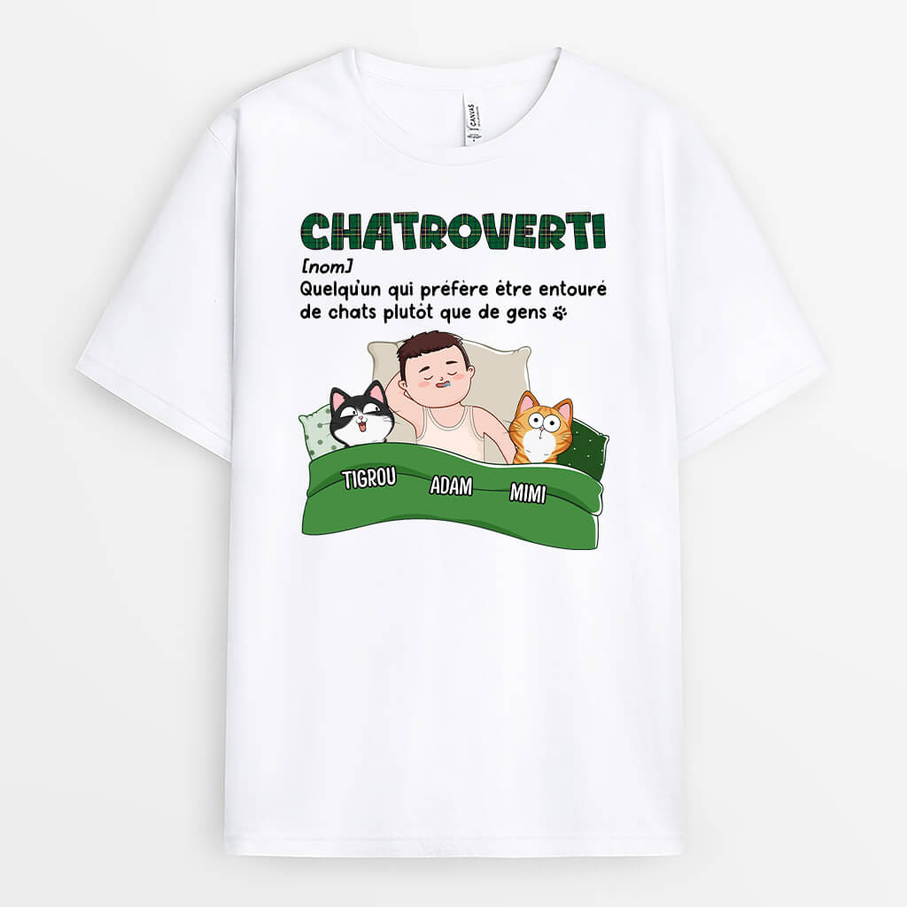 Chatroverti - Cadeau Personnalisé | T-shirt pour Amoureux Des Animaux