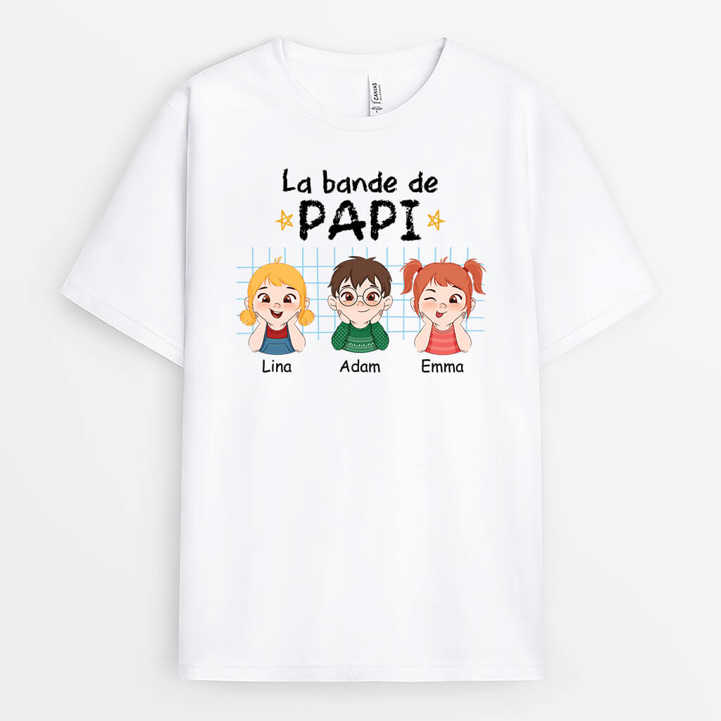 T-shirt La Bande À Papa/Papy Carreaux Personnalisé