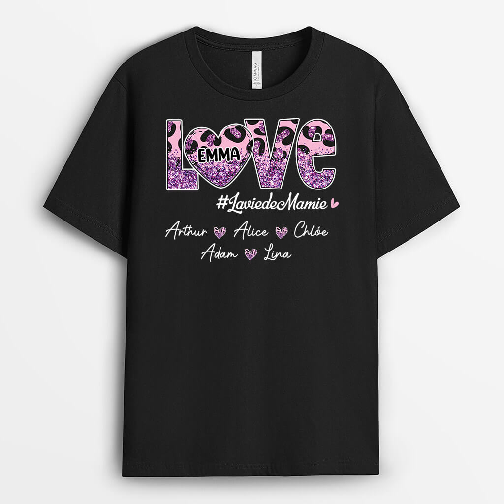 La Vie De Maman Amour Coeur Violet - Cadeau Personnalisé | T-shirt pour Maman
