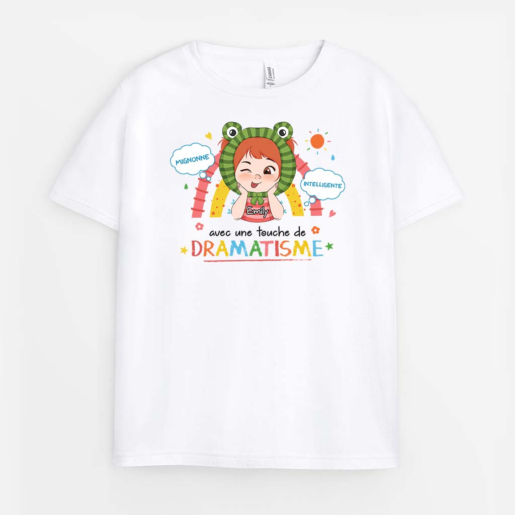 Mignonne Et Intelligente Avec Une Touche Dramatisme - Cadeau Personnalisé | T-shirt pour Enfant