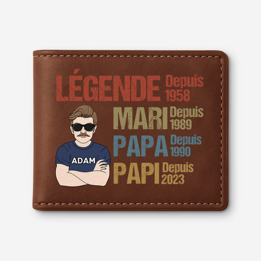 2260JFR1 portefeuille cuir personnalise pour papa legende depuis 2260j6h5b