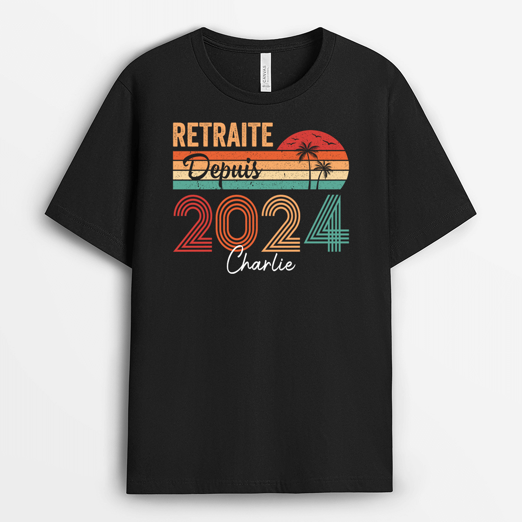 Retraite Depuis Coloré - Cadeau Personnalisé | T-shirt pour Retraite
