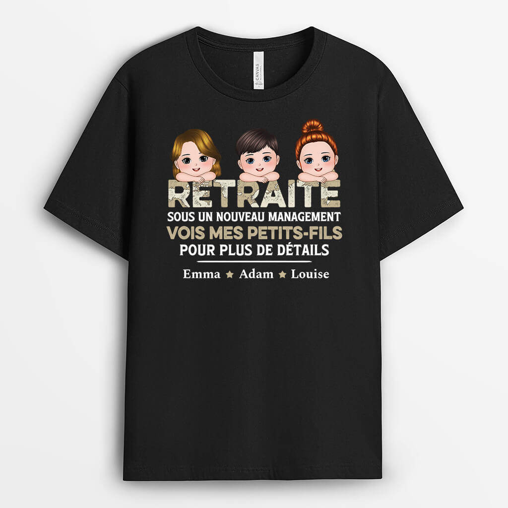 2293AFR1 t shirt retraite sous un nouveau management personnalise
