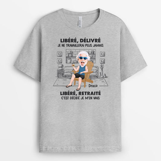 2405AFR1 t shirt libere et delivre avec visage personnalise