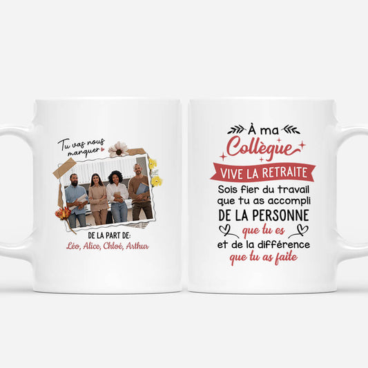 2454MFR1 mug a ma collegue vive la retraite personnalise