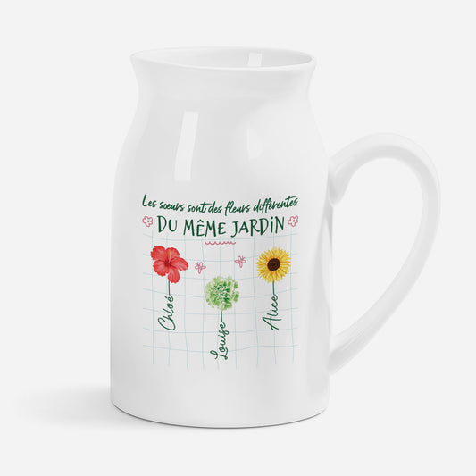 2501OFR1 vase personnalise prenom soeurs sont des fleurs dun meme jardin 2501o8l7e