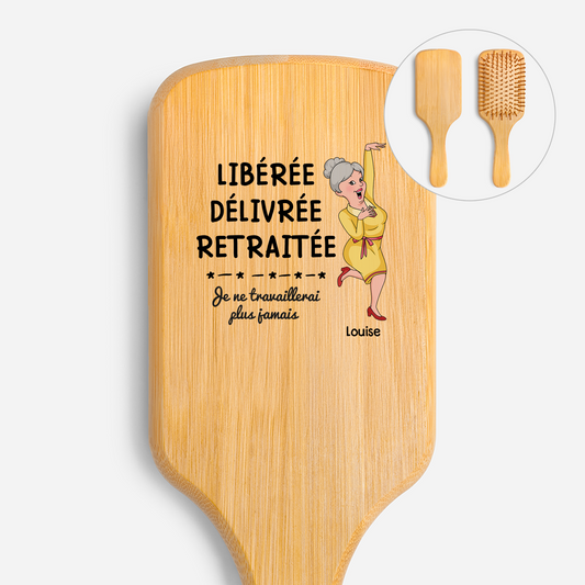 2558AFR1 brosse a cheveux personnalisee en bambou imprimee uv liberee retraitee maman mamie 2558aq6f5a