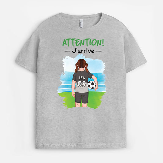 2589AFR1 t shirt attention_ jarrive version garcon personnalise
