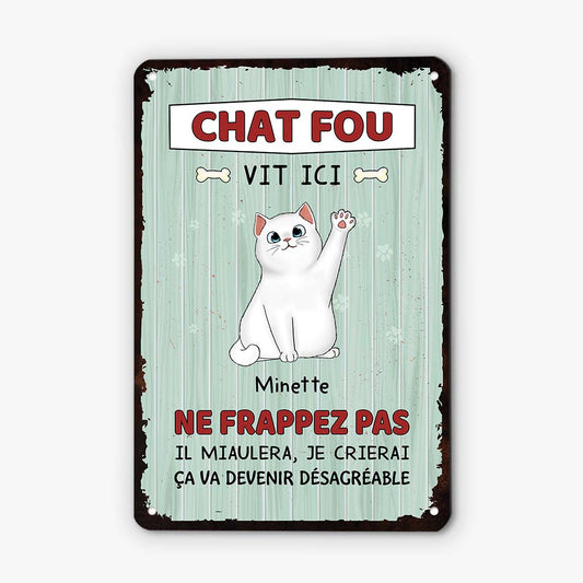 2642EFR2 des chats fous vivent ici plaque personnalisee pour amoureux des chats_8c8212af 6fec 4bb5 9186 304345cddf02