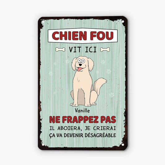 2642EFR2 des chiens fous vivent ici plaque personnalisee pour amoureux des chiens_f996febb fc8a 4c40 999b 8f48aef9479c